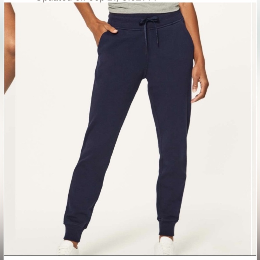 Lululemon Warm Down Joggers II 28” Blue /Grey Sweatpants, Small/ Medium